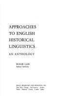 Cover for Approaches to English historical linguistics