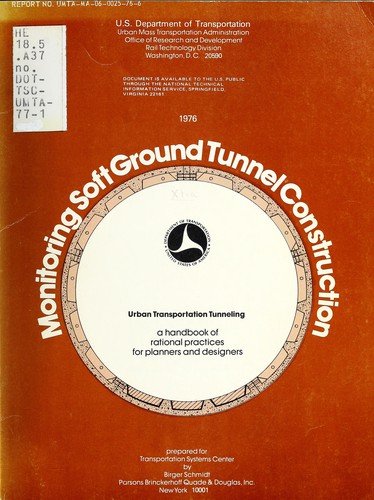 Cover for Construction monitoring of soft ground tunnels