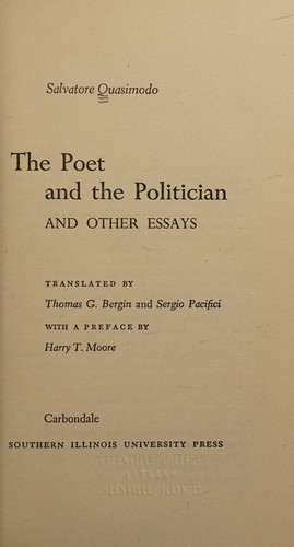 Cover for The poet and the politician,