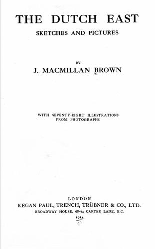 Cover for The Dutch East