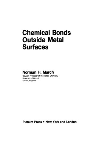 Cover for Chemical Bonds Outside Metal Surfaces