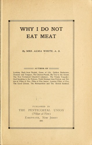 Cover for Why I do not eat meat
