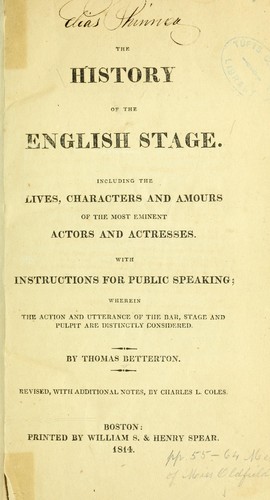 Cover for The history of the English stage.