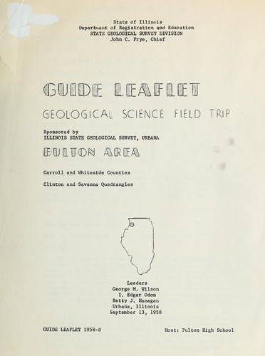 Cover for Guide leaflet, geological science field trip, Fulton area