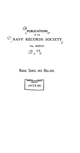 Cover for Naval songs and ballads