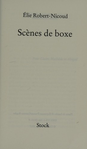 Cover for SCENES DE BOXE