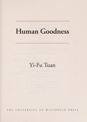 Cover for Human goodness