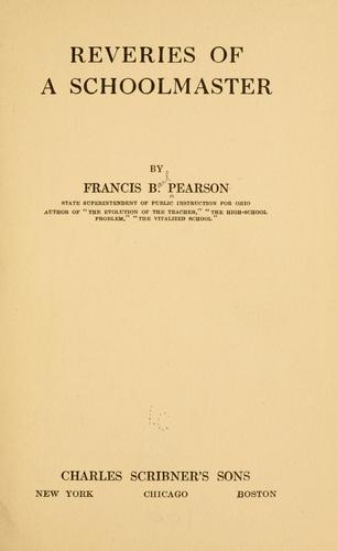 Cover for Reveries of a schoolmaster.
