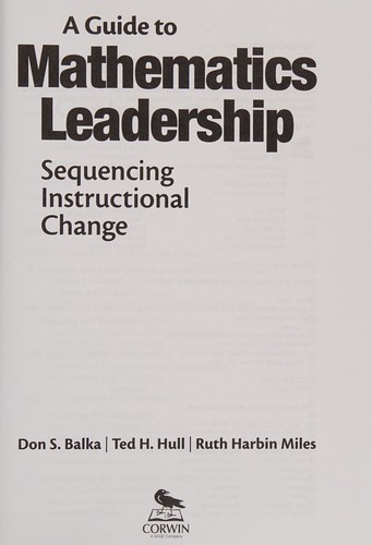 Cover for A guide to mathematics leadership