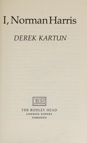 Cover for I, Norman Harris