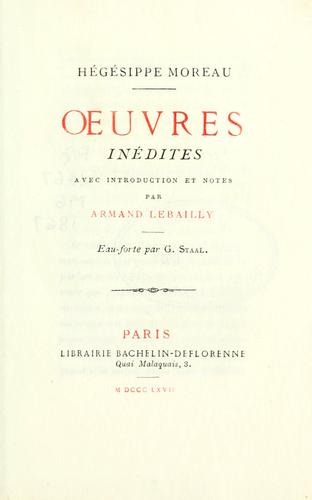 Cover for Oeuvres inédites, avec introd. et notes par Armand Lebailly.