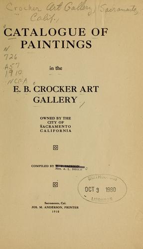 Cover for Catalogue of paintings in the E. B. Crocker Art Gallery