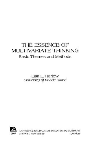 Cover for The essence of multivariate thinking