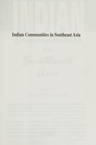 Cover for Indian communities in Southeast Asia