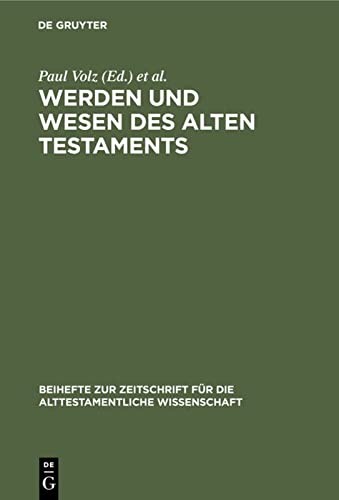 Cover for Werden und Wesen des Alten Testaments