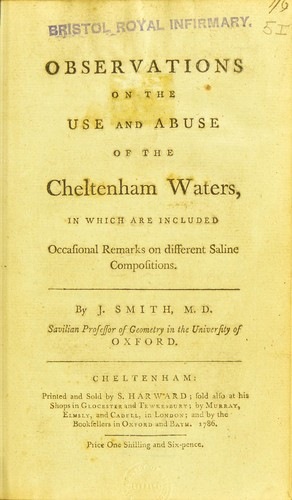 Cover for Observations on the use and abuse of the Cheltenham waters