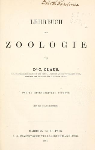 Cover for Lehrbuch der zoologie