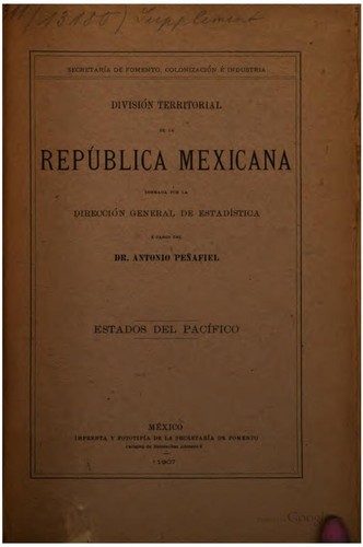 Cover for División territorial de la República Mexicana