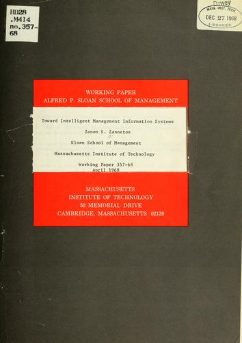 Cover for Toward intelligent management information systems
