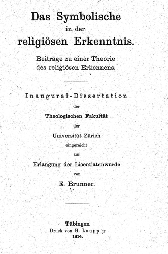 Cover for Das Symbolische in der religiösen Erkenntnis