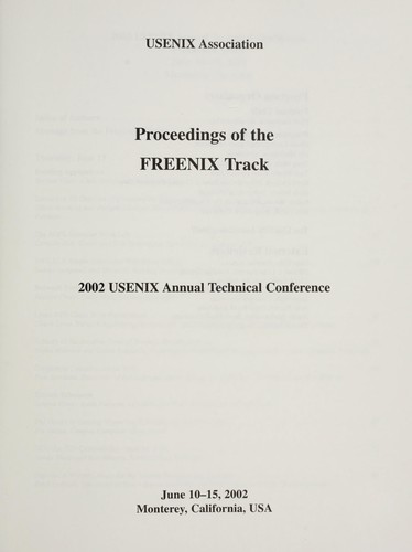 Cover for Proceedings of the FREENIX Track