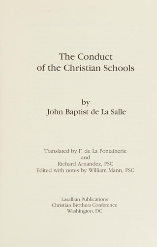 Cover for The conduct of the Christian schools