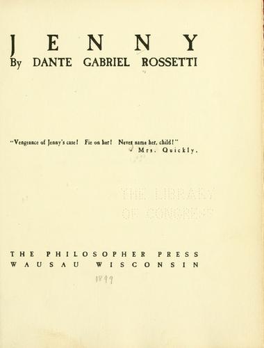 Cover for Jenny