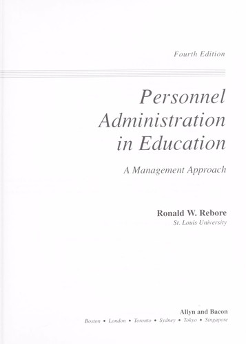Cover for Personnel administration in education
