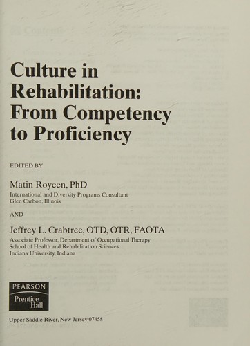 Cover for Culture in rehabilitation