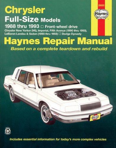 Cover for Chrysler full-size front wheel drive automotive repair manual