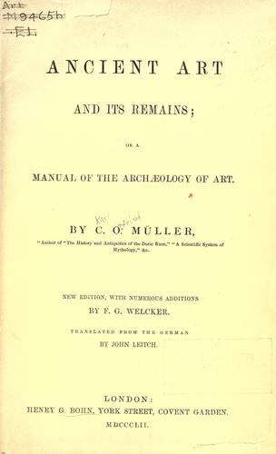 Cover for Ancient art and its remains