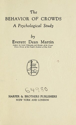 Cover for The behavior of crowds