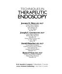 Cover for Techniques in Therapeutic Endoscopy
