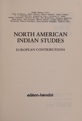 Cover for North American Indian studies