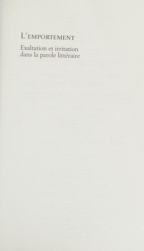 Cover for L'emportement
