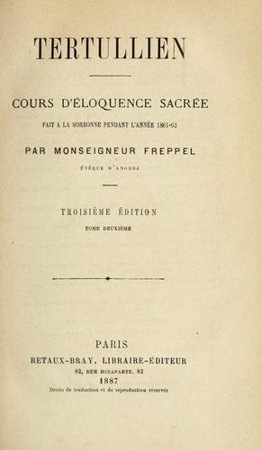 Cover for Tertullien ...