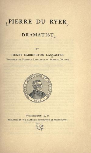 Cover for Pierre Du Ryer