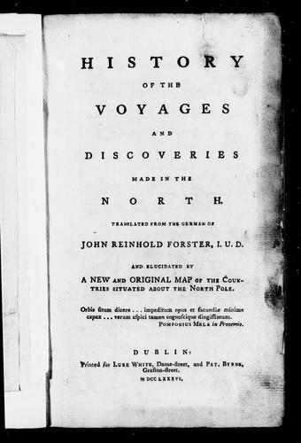 Cover for History of the voyages and discoveries made in the North