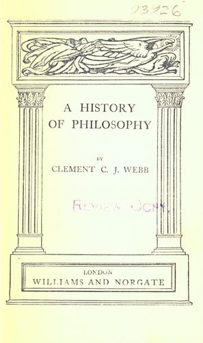 Cover for A history of philosophy