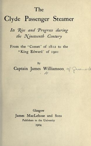 Cover for The Clyde passenger steamers