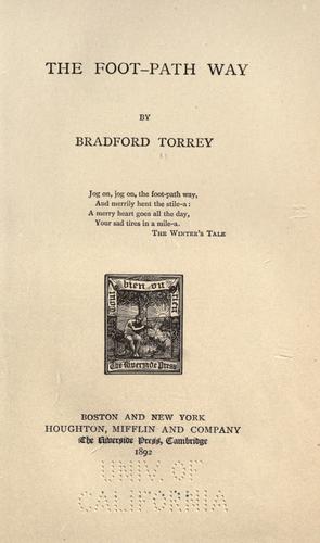Cover for The foot-path way