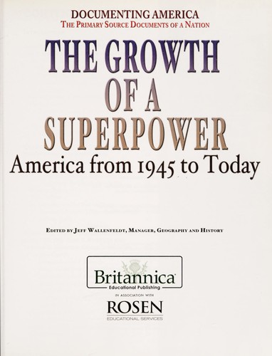 Cover for The growth of a superpower