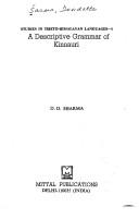 Cover for A descriptive grammar of Kinnauri