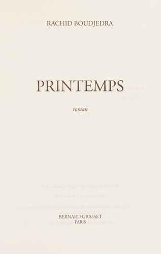 Cover for Printemps