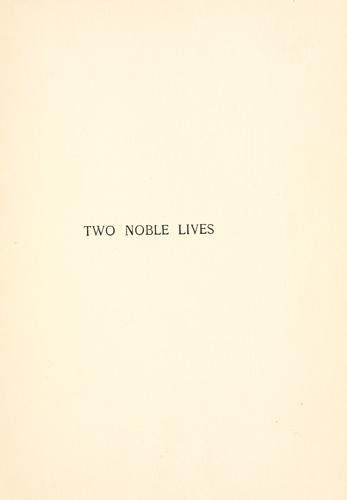 Cover for Two noble lives.