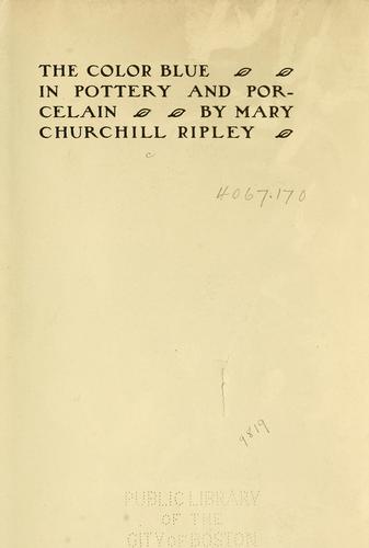 Cover for The color blue in pottery and porcelain