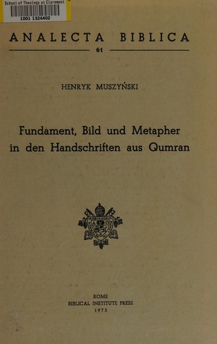 Cover for Fundament, Bild und Metapher in den Handschriften aus Qumran