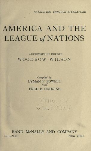 Cover for America and the league of nations