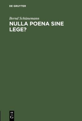 Cover for Nulla poena sine lege?
