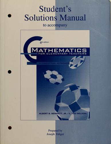 Cover for Student's solutions manual to accompany Mathematics for elementary teachers